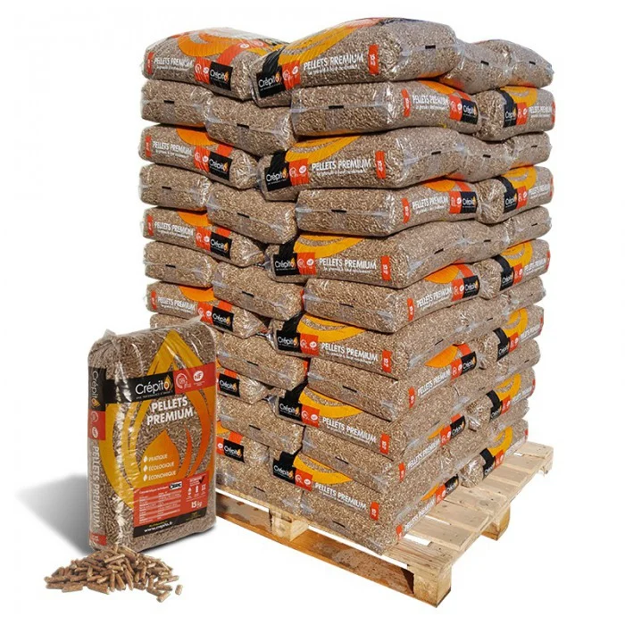 Crépito® Houtpellets – Pallet met 72 zakken van 15 kg. Efficiënte en zuinige verwarming
