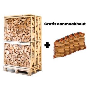 Hele pallet haardhout + gratis 5 zakken aanmaakhout